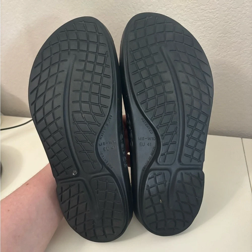 OOFOS | OOahh Sport‎ Sandals Black Slides Sz M8/W10